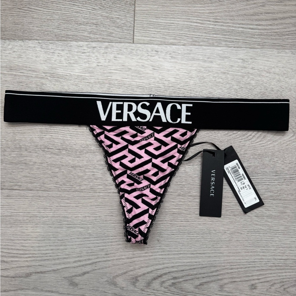 Versace Pink and Black Patterned Panties